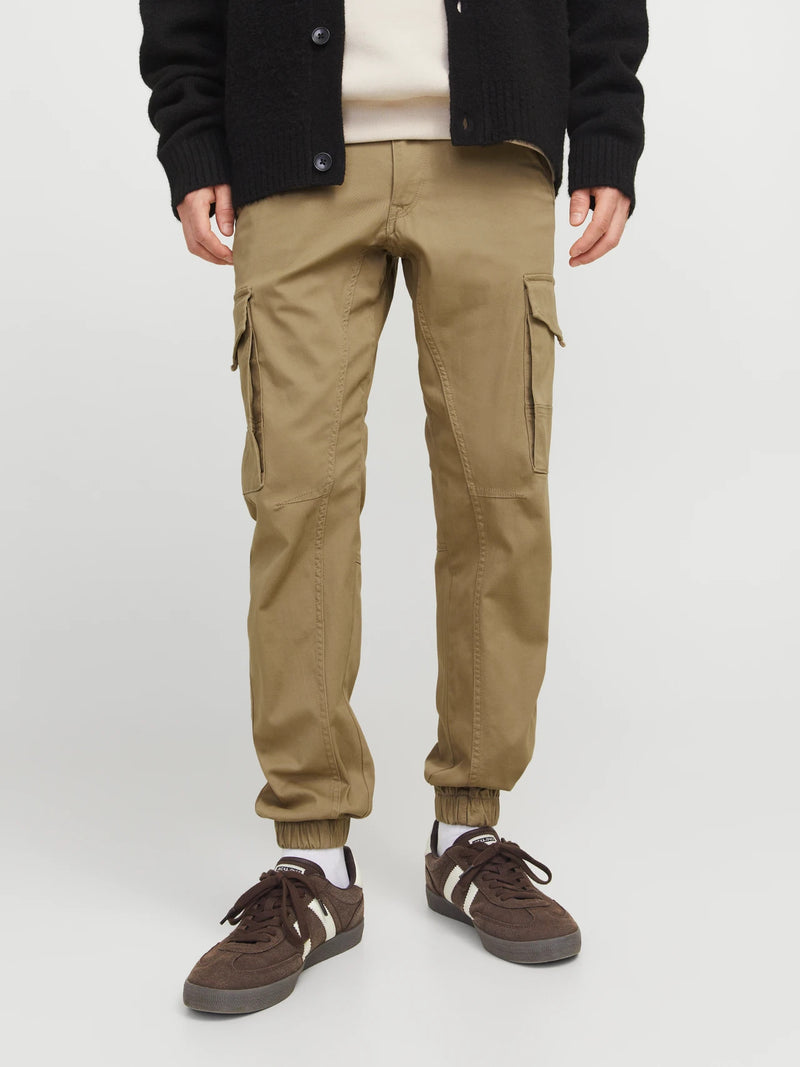 Slim Fit Cargo trousers-Brown